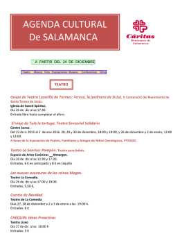 AGENDA CULTURAL De SALAMANCA