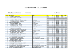 Clasificaciones oficiales de la San Silvestre de Talavera 2015