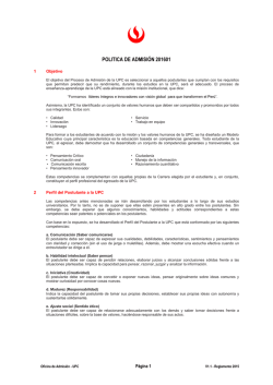 Reglamento de Admisión 2011 - Universidad Peruana de Ciencias