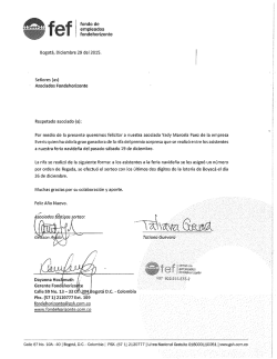 fondo de empleados fondehorizonte Bogotá, Diciembre 29 del 2615.