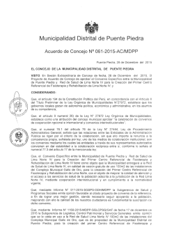 Acuerdo de Concejo N° 061-2015–MDPP