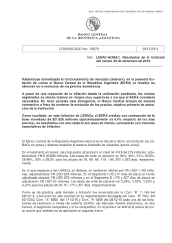 "P" 50679 - Resultados de la licitación de LEBAC y NOBAC