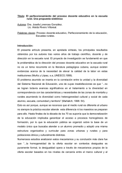 Título: El perfeccionamiento del proceso docente educativo en la