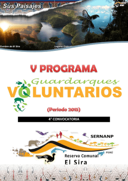 4° convocatoria - SERNANP - Servicio Nacional de Áreas Naturales