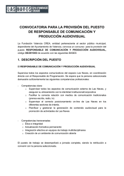 Convocatoria OE201503_Responsable de Comunicacion