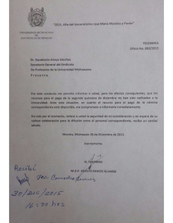 "2015, Año del Generaiísimo José María Morelos y Pavón"