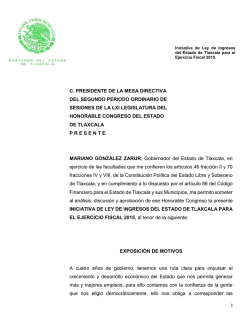 iniciativa de ley de ingresos del estado de tlaxcala para el ejercicio
