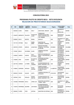 RELACION DE PRESTATARIOS SELECCIONADOS