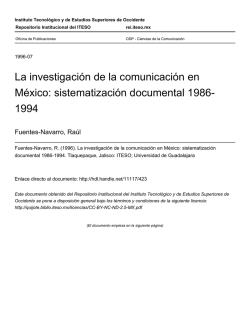La investigación de la comunicación en México - ReI