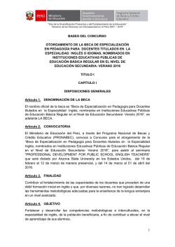 BASES DEL CONCURSO OTORGAMIENTO DE LA