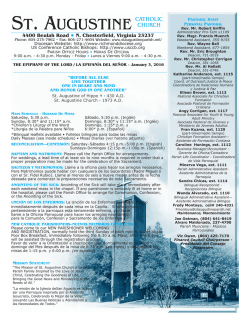 sunday, january 3, 2016 - St. Augustine Catholic Church