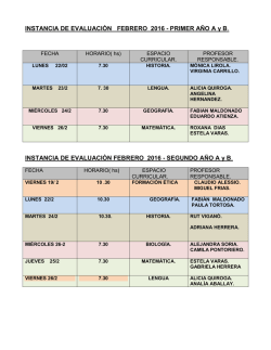 INSTANCIA DE EVALUACIÒN FEBRERO 2016