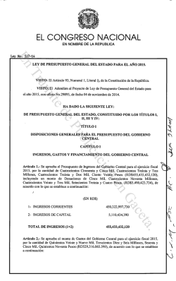 Presupuesto General del Estado para el año 2015