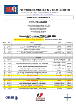Calendario Provisional FACLM 2015