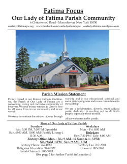 Latest Fatima Focus - Our Lady of Fatima Parish