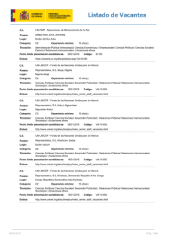 Listado de Vacantes - Ministerio de Asuntos Exteriores y de