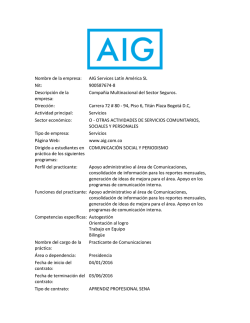 Nombre de la empresa: AIG Services Latín América SL Nit