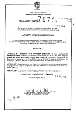 Alexander Ferrucho Le&oacute;n - Ministerio de Relaciones Exteriores