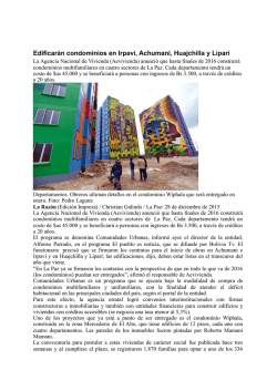 Edificarán condominios sociales en La Paz