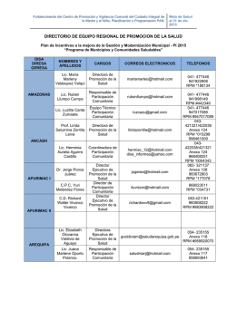 directorio de equipo regional de promocion de la salud