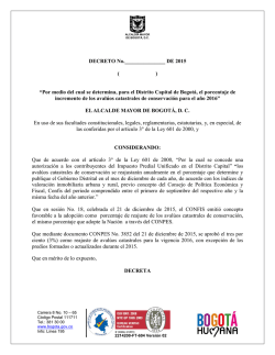 Proyecto de Decreto - Secretaría de Hacienda Distrital