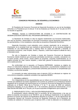 Anuncio convocatoria programa EMPRENDE 2015