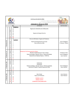 Calendario General 2016 COMUNICACIONES