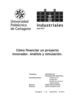 Cómo financiar un proyecto innovador. Análisis y simulación.