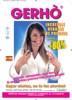 OFERTAS V&Aacute;LIDAS DESDE EL 01/09/2015 AL 31/12/2015