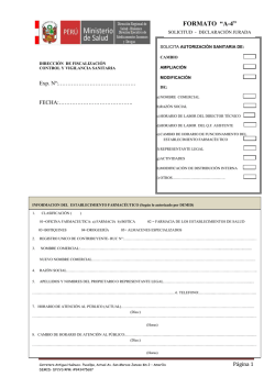 FORMATO A-4, Autorización Sanitaria de Cambios, Modificaciones