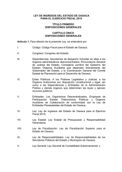 Ley de Ingresos del Estado de Oaxaca para el ejercicio fiscal 2015