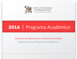 2016 | Programa Acad&eacute;mico - Instituto Nacional de Perinatolog&iacute;a