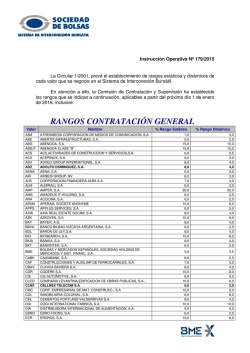 Rangos aplicables a los valores del Sistema de Interconexión