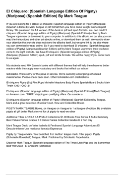 El Chiquero: (Spanish Language Edition Of Pigsty) (Mariposa
