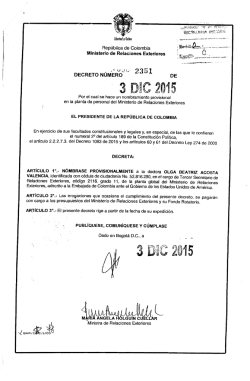 Olga Beatriz Acosta Valencia - Ministerio de Relaciones Exteriores