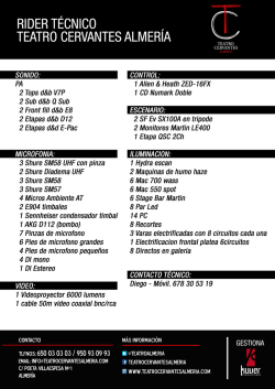 RIDER TECNICO - Novedades - Teatro Cervantes Almería