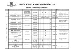 CURSOS DE NIVELACIÓN Y ADAPTACIÓN - 2016