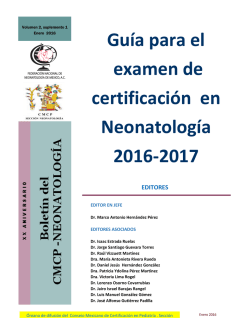 Guía para el examen de certificación en Neonatología 2016-2017