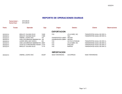REPORTE DE OPERACIONES DIARIAS