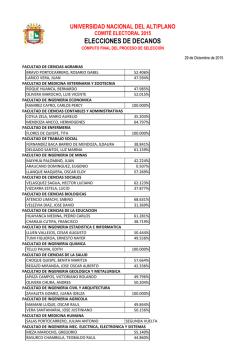 resultados - Comité Electoral - Universidad Nacional del Altiplano