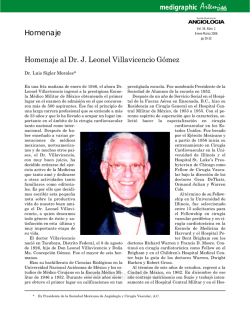 Homenaje al Dr. J. Leonel Villavicencio G&oacute;mez