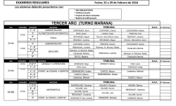 Examenes Regulares – Turno Mañana