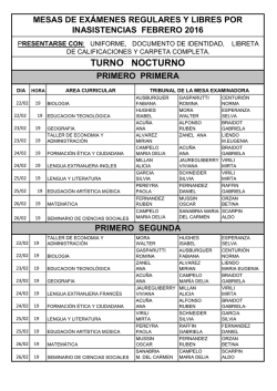 EXAMENES REGULARES FEBRERO 2016