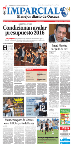 Estará Moreira en “Jaula de oro” Mantienen paro de