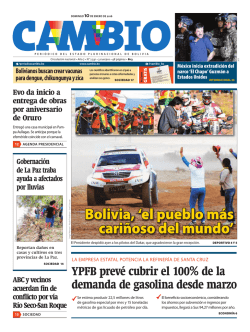 Bolivia, `el pueblo m&aacute;s cari&ntilde;oso del mundo`