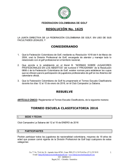 resolución 1625 - escuela clasificatoria 2016