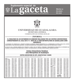 Dictamen de Admisión Centros Universitarios Ciclo 2016 A