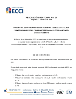 RESOLUCI&Oacute;N RECTORAL No. 01