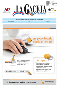 LA GACETA N&deg; 8 de la fecha 13 01 2016