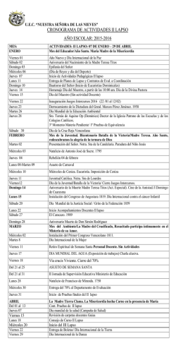 cronograma de actividades ii lapso año escolar: 2015-2016